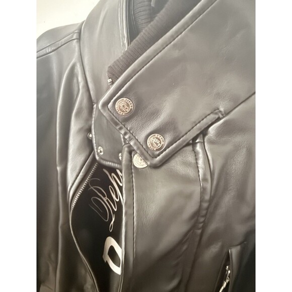 Reporter R. D. G. Men XL Milano luxury Faux Black Leather Zipper Jacket - Picture 5 of 12